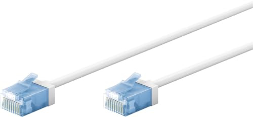 Goobay 74301 CAT 6A Patch Cable - Slim/Ultra Flexible RJ45 CAT 6A Network Cable / 10 Gbit/s LSZH, Kink Protection/White 10 m