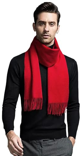 Moschen Bayern Herrenschal Kaschmirschal Herren Schal Wolle Kaschmir Cashmereschal Winterschal Wollschal - Rot