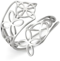 Dreamtimes Witch Knot Ring für Frauen Hexen Knoten Open Ring Hexen Knoten Schmuck irischen Schmuck irischen Wiccan Edelstahl einstellbar Daumen Open Ring