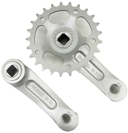 Skdvy Vierkant 6/7/8-fach Kurbelgarnitur, Fahrradzahn 25/28 Zähne 102-114 Aluminiumlegierung Kurbel(25T102MM)