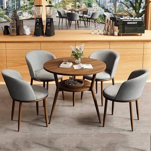Runder grauer Besprechungstisch Empfangs-Kaffeestuhl-Set für Büro, Geschäfte, Verhandlungen, platzsparend, kleine Tische für Meetings, modernes Design und Langlebigkeit