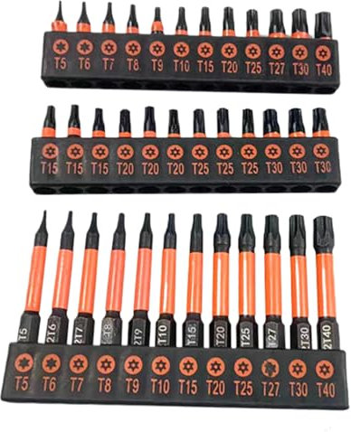Juego de llaves de vaso Torx, juego de destornilladores de acero S2, juego de puntas Torx T5-T40, puntas de par de torsión de seguridad magnéticas para camiones y motocicletas