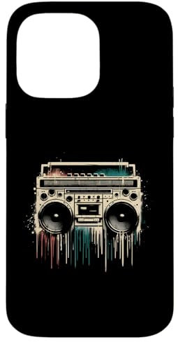 Retro Boombox - Vintage-Ghettoblaster, Musikliebhaber der alten Schule Hülle für iPhone 14 Pro Max
