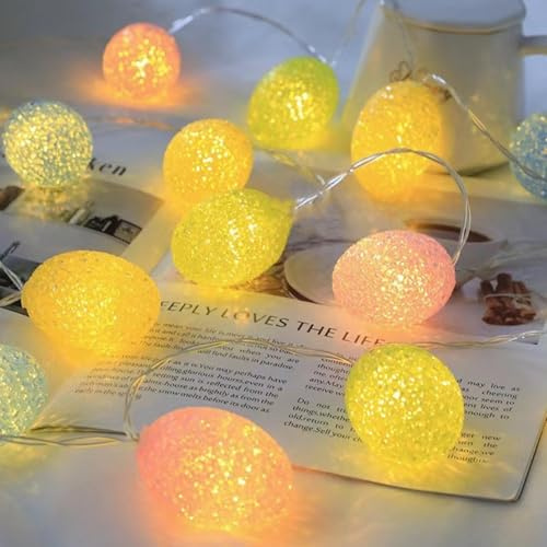 Osterdeko Lichterkette Ostern Ostereier mit 10 LED Eier Osterlichterkette,3m LED Ostereier Beleuchtet Oster Deko Innen,Osterdeko Beleuchtet Tischdeko Modern Lichterketten Osterdekoration