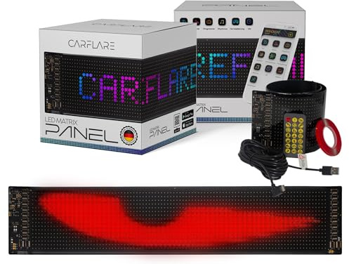 2er Set LED Matrix Display Teufels Augen – 10x37cm Devil Eyes Leuchtreklame für Auto & LKW, App-gesteuert per Bluetooth, USB 5V, RGB Textanzeige programmierbar (10x60CM 2er Set)
