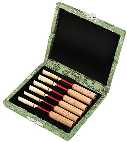 Haofy Hölzer Seidentuch Oboe Reed Case Halter, Kompakt und Leicht, Schützt das Schilf vor Feuchtigkeit (GREEN)