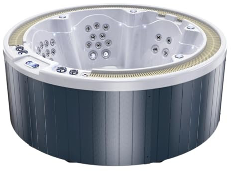 Spa Vasca Idromassaggio Da Esterno FRA-7026 Misura 225x225 cm Circolare Con Troppo Pieno
