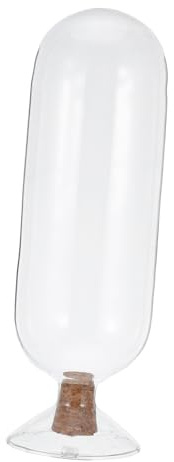 Botella de Vidrio Transparente con Corcho, Diseño Invertido