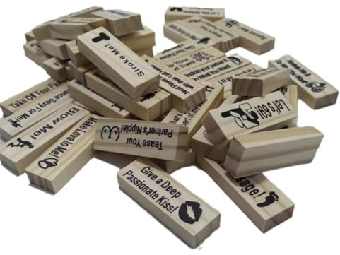 Lust Tower Paare Spiele, Freches Spiel Für Erwachsene, 48 Stück Holz Tumbling Stapelspiel, Geschenke Turm Für Valentine Blöcke