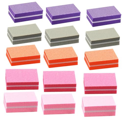 BAZEITFLOW 50stücke Bogennagelfeile mit Schwamm Nagelpolierblock zum Formen und Kürzen für Acrylnägel Maniküre und Nagelwerkzeug zum Polieren und Glätten