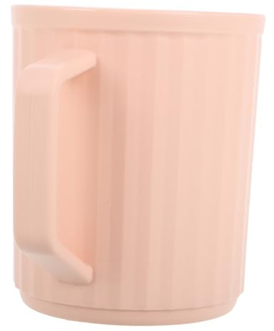 Healeved Vaso para Cepillos de Dientes de Plástico Resistente y Gran Capacidad Diseño Vertical Acanalado Taza Irrompible para Baño Color Rosa Fácil Limpieza y Estilo Moderno Reutilizable