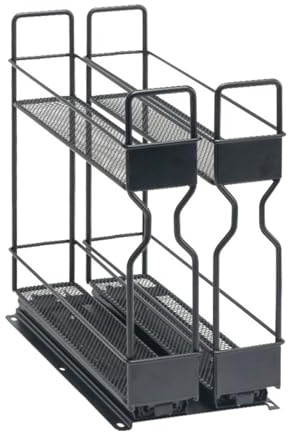 LOVIVER Especiero extraíble, organizador de frascos de especias, 2 niveles, multiusos, de metal, para cocina o el armario del hogar.