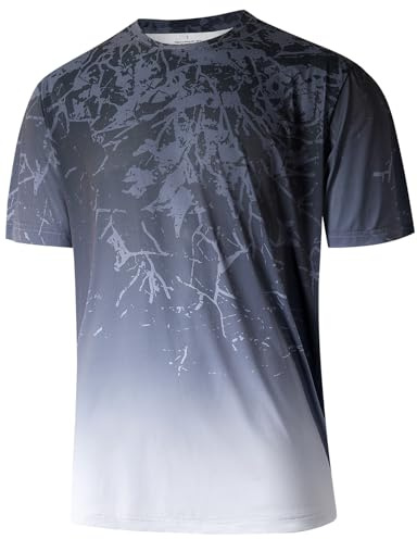 iCKER Herren Sport T-Shirts Funktionsshirt Schnelltrocknend Kurzarm Sommer T-Shirts Atmungsaktiv Laufshirt