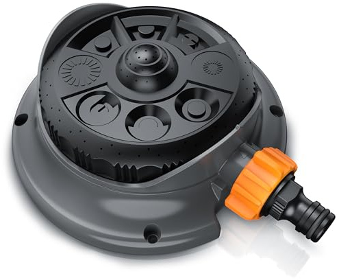 Brandson - Rasensprenger 3/4 Zoll - Rasensprinkler Flächenregner - Garten Sprinkler - 8 verstellbare Sprühformen - 110 m² Beregnungsfläche – Viereckregner - Schnellkupplungsadapter