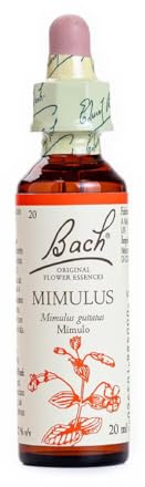 Bach Bach Mimulus Blume, Nahrungsergänzungsmittel, mit Extrakt aus Mymulusblüten, Traube aus Alk 27% Vol, hilft bei der Verwaltung von Emotionen, wenn Sie Vertrauen haben möchten, 20 ml