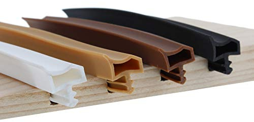 Elton / Ellen ToniTec Türdichtung Dichtprofil für Holztüren 12mm, Schwarz, PVC, 50m