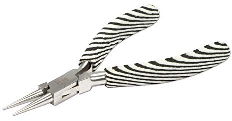 The Beadsmith Round Nose Pliers – Zebra Print Line – 5 inches (127 mm) – Comfortable Handle with Double Leaf Springs – Jewelry Making Tool for Creating Bracelets, Earrings and Necklaces