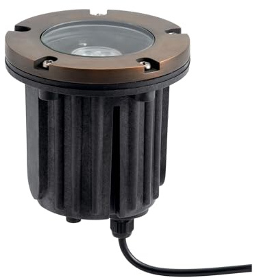 Kichler 12V In-Ground Brass Trim in Centennial Brass, Durable Landscape Lighting Accessory, 15495CBR