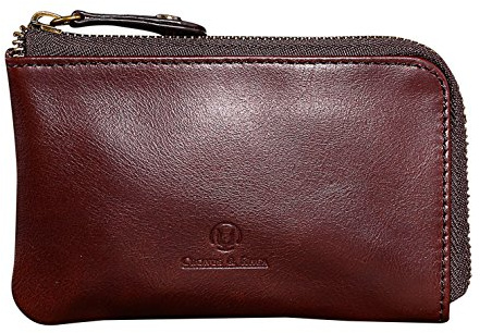 Cronus & Rhea® | Luxus Schlüsselmäppchen aus exklusivem Leder (Aeacus) | Schlüsselanhänger - Schlüsseletui - Schlüsselhalter | Echtleder | Mit eleganter Geschenkbox | Herren - Damen (Dunkelbraun)