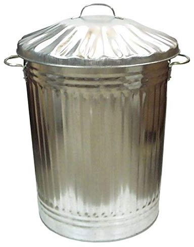 EasyShopping NEW Small Medium Large 15L 30L 40L 45L 60L 90L 110L Litre Metal Galvanised Home Garden Bin Leaves Paper Wood Rubbish Dustbin Made In U. K. (90 Litre)
