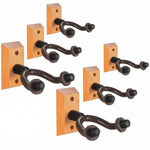 CAIHONG Gitarrenhalter für Die Wand, Gitarren Wandhalterung Holz, Wandhalterung Gitarre, Gitarre Wandhalterung für Klassische Gitarre, E-Gitarre, Bassgitarre (6 Stück)