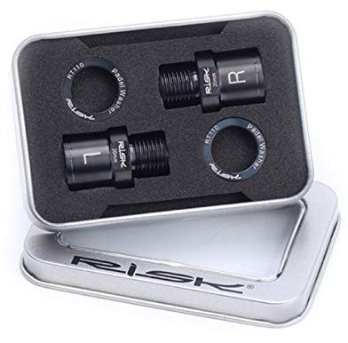 Fahrrad Pedal-Verlängerungsset, 20mm Pedalverlängerungs-Abstandshalter, Pedalverlängerungsset aus Titanlegierung mit Aufbewahrungsbox, Pedal platten-Abstandshalter-Adapter für MTB und Rennräder (20mm)