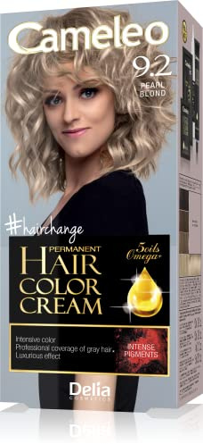 Cameleo Omega Plus - Pearl Blond - Lyxig Hårfärg - Djup, Permanent Färg - Vårdande Lotion med Keratin, Oljor, Serum - Fullt Färgset
