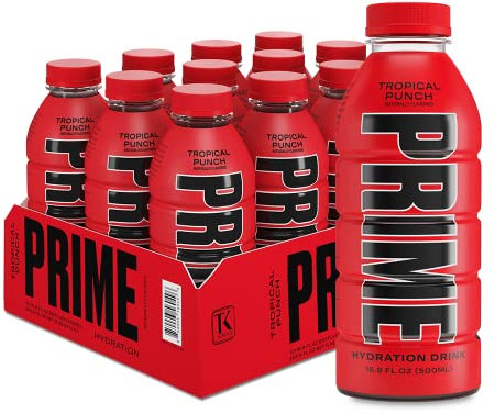 Prime Idratazione con miscela BCAA per recupero muscolare Tropical Punch (12 bevande, 16 Fl Oz. ciascuno)