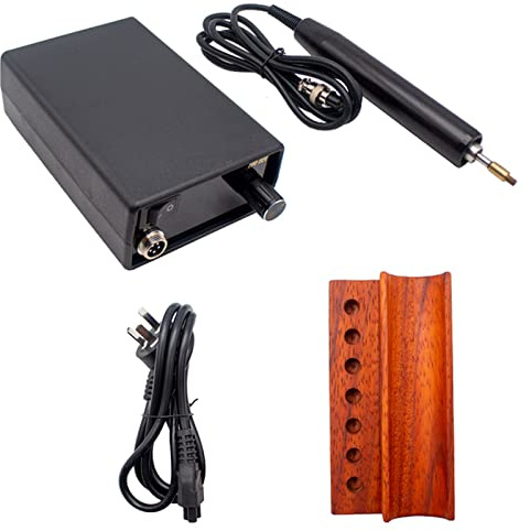 Jieotwice AC 100-240V Herramienta de Prensa de Calefacción Eléctrica de Cuero, Máquina Recortadora de Cuero de Mano, Máquina para Bordes de Cuero, Rosca M5 (A)