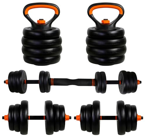 CCLIFE Hantlar, set med 2 hantlar, skivstänger, justerbara 25 kg, hantelset, professionellt dumbbell med anslutningsstålrör, vikter