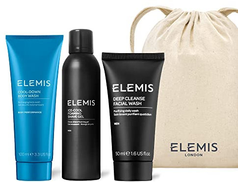 ELEMIS Men’s Head-to-Toe Grooming Collection, 3-Piece Daily Essentials to Elevate his Skin, Gift Set Includes: Pollutant-Targeted Deep Cleanse Facial Wash, Foaming Shave Gel and Cool-Down Body Wash