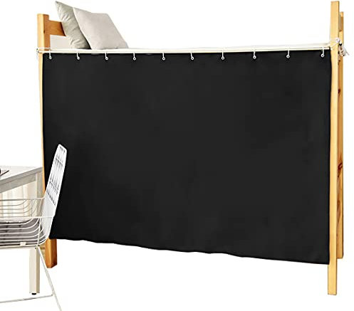 Lightolife Verdickter, atmungsaktiver Verdunkelungsvorhang für Etagenbetten, für Doppelbett, Wohnheim, Privatsphäre, Betthimmel, schwarz, 1 Paneel