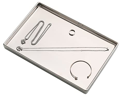 Redelaenor Silver Ceramic Jewelry Mirror Tray Vanity Holder Rectangular Mini Small Medium Large