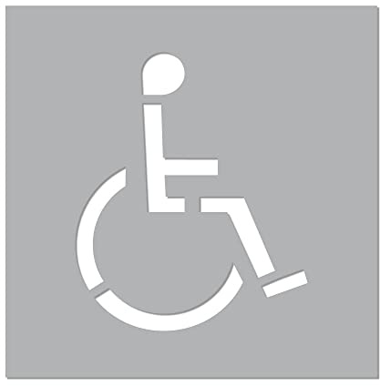 Pochoir Handicapé (W0110). Pochoir de Marquage au Sol Handicapé. Pochoir Stationnement PMR Taille au Choix. PVC. - 700 x 800 mm -