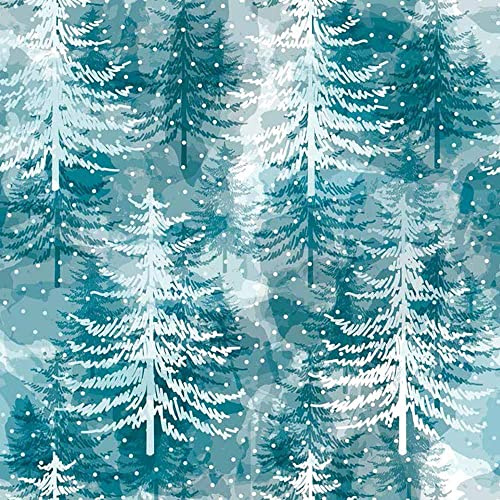 Geschenkpapierrolle XL Winterwald petrol 70 cm x 200 m | 80 gr. / m² Weihnachtspapier Secare Geschenkpapier große Rolle | HUTNER