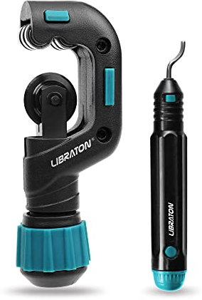 Libraton Rohrschneider 4-32mm, Rohrschneider Edelstahl, Rohrabschneider für Edelstahlrohre, Rohrschneider mit Entgrater für Schneiden von Dünner Edelstahl, Stahl, Kupferrohr, Aluminium