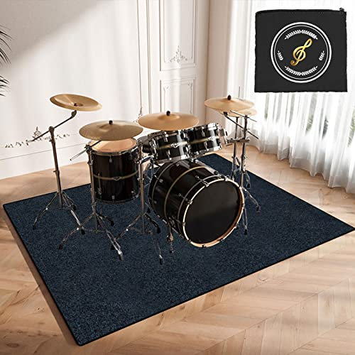 CDVR Drum Teppich Schlagzeugteppich, Schallschutz Teppichmatte, rutschfeste Schallschutzmatte, Schallschutzteppich Für Bassdrum-Snare, Schlagzeug Teppich 120cm x 80cm - Mit Spezialtasche