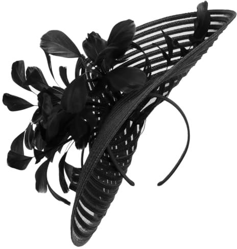 McBURN Dalenia Large Plate Fascinator Haarschmuck Kopfschmuck Damen - Made in Italy Sommer Frühling-Sommer - One Size schwarz