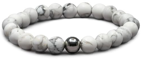 PURAJA Premium Perlenarmband für Herren | Handgemachtes Kugelarmband für Herren | Echtes Edelstein Armband für Männer | Tolles Geschenk in hochwertiger Schmuckschachtel