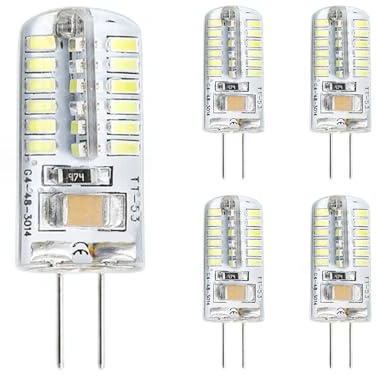 YAFIYGI 5pcs G4 LED Bulb 12V 4W AC/DC Landscape Light Bulbs Bi-Pin Base LED Landscape Light Bulbs G4 Bulb LED Lighting Equivalent to 20W-30W T3 Halogen Replacement (Warm White 3000K)
