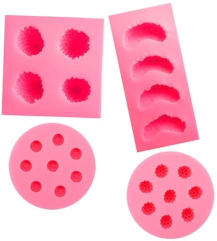 ABOOFAN Silikonformen 4 Stück Diy Obstform Form Zur Herstellung Von Ornamenten Dekorationsform Formen in Fruchtform Pralinenform Mousseform Diy Liefert Schokolade Kieselgel Rosa Zubehör