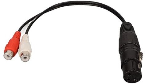 Beufee Cable De Conexión Divisor XLR Hembra A Doble RCA Y, XLR Hembra Desequilibrado A 2 RCA Phono Plug Interconexión De Audio Estéreo Duplicador Adaptador De Cable De Audio