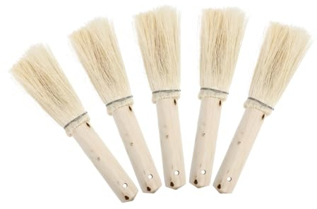 Anneome 5pcs Wooden Handle Coconut Fiber Pot and Dishwashing Brushes, Natural Non-stick Oil Removal Kitchen Cleaning Tools for Barbecue and Cookware