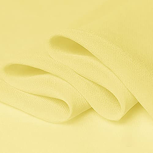 ZGYOZMNG Steppstoff, einfarbig, Seidenstoff, Georgette-Maulbeerseide, Tüllstoff, 12 Momme, Satin, Meterware zum Nähen, Basteln, Heimwerken, Heimdekoration (Farbe: Chartreuse) (Gelb)