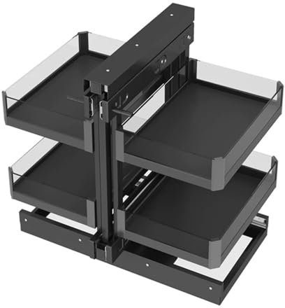 Ausziehbarer Organizer für Blinde Eckschränke Mit 4 Körben, Regal, Robuster Schrank, Küchenschrank-Organizer (900)