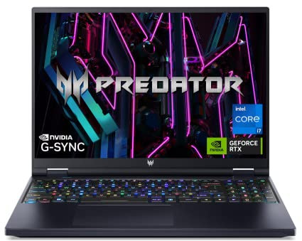 acer Predator Helios 16 Gaming Laptop, 16 165Hz WQXGA G-SYNC 3ms Display, Intel Core i7-13700HX, 64GB DDR5 RAM, 2TB SSD, NVIDIA GeForce RTX 4060, WiFi 6E, US English RGB Backlit Keyboard, Windows 11