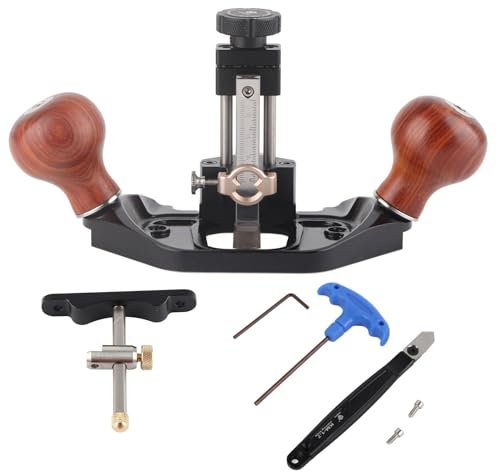 FLEXMAN Router Plane, Adjustable Precise Trimming, Aluminum Alloy Wood Handle Woodworking Hand Planer, Handheld Woodworking Tool for Handicraft Wooden Furniture
