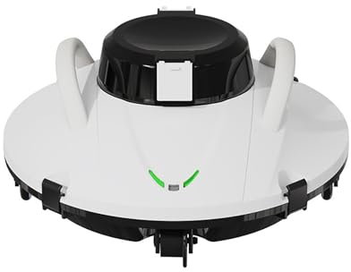 RQHEQLJV Pool Vacuum for Above Ground Pool, Pool Surface Skimmer Cleaner, Automatic Robotic Pool Vacuum Cleaner for in Ground Pool Up to 1000 Sq. Ft(White)