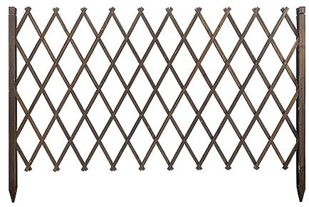 asdchZen Clôture De Jardin Rétractable en Treillis, Panneau Décoratif De Séparation Extérieur Mobile, Panneaux De Clôture De Patio Extensibles Autoportants pour Jardin, 3 Hauteur,Brown,132CM