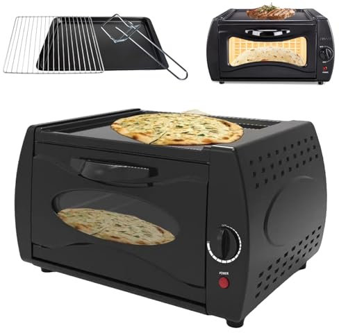 Horno Mini Pizza Chapati Roti Lahmacun Manakish Naan Panificadora, Horno Tandoor de Encimera de 15 L con Disco y Abrazadera, Control de Temperatura de 0-380 ℃ para Aparatos de Cocina para Llevar